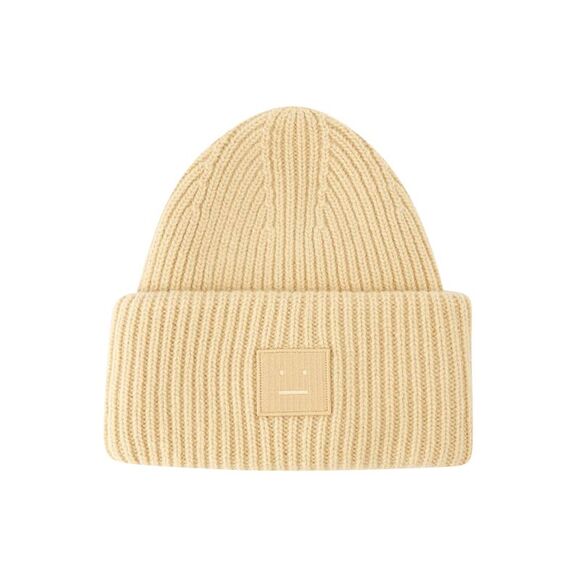 Acne Studios Accessories - Pansy N Face Beanie - Acne Studios - Wool - Biscuit Beige